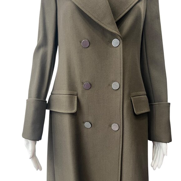 $1122 A.L.C. Olive Green Lisbon Trench Double Breasted Army Jacket size 4 - Picture 4 of 10